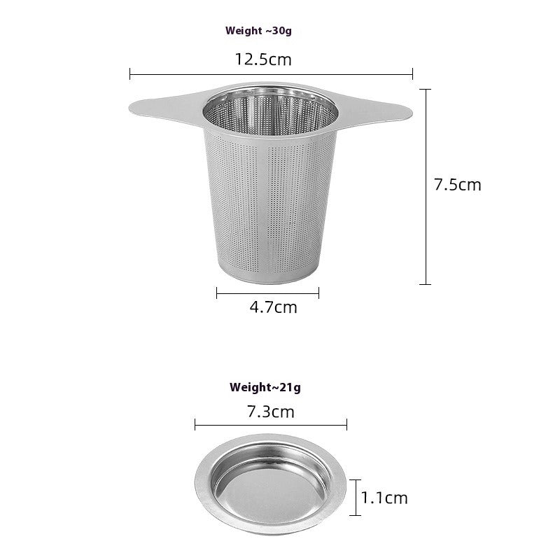 The Steep Basket — Stainless Steel Loose-Leaf Tea Infuser with Drip-Tray Lid